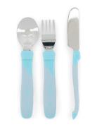 Twistshake Learn Cutlery Stainless Steel 12+M Pastel Blue Home Meal Ti...