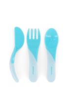 Twistshake Learn Cutlery 6+M Pastel Blue Home Meal Time Cutlery Blue T...
