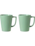 Gc Krus 34 Cl 2 Stk. Home Tableware Cups & Mugs Coffee Cups Green Rose...