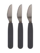 Silic Knife 3-Pack - St Grey Home Meal Time Cutlery Black Filibabba