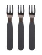 Silik Gafler 3-Pak - St Grey Home Meal Time Cutlery Black Filibabba