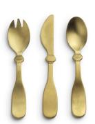 Children's Cutlary Set - Matt Gold/Brass Home Meal Time Cutlery Gold E...