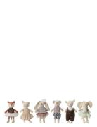 Bloomingville Animal Friends Soft Toy, Multi Farvet, Bomuld Sæt Of 6 G...