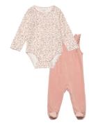 Fixoni Set W. Body & Velour Romper Rosa