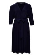 Lauren Women Surplice Jersey Dress Marinblå