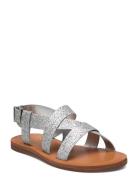 Mango Sequin Sandals Silver