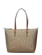 Lauren Ralph Lauren Nylon Medium Keaton Tote Bag Beige