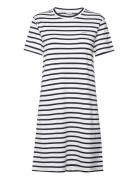 GANT Striped Ss T-Shirt Dress Marinblå