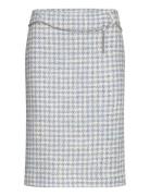 Mango Tweed Midi Skirt Blå