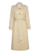 Mango Cotton Trench Coat With Shirt Collar Beige