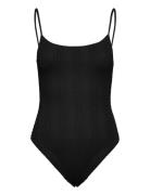 Mango Textured Swimsuit Svart