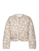 Mango Cotton Quilted Jacket Beige