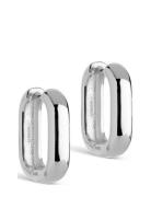 Enamel Copenhagen Square Hoops 18 Mm Silver