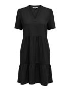 ONLY Onltiri-Caro S/S V-Neck Lin Dress Cc Pnt Svart