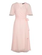 Lauren Ralph Lauren Belted Georgette Dress Rosa