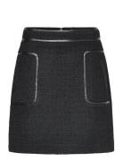 Malina Paige Boucle Wool Blend Mini Skirt Svart