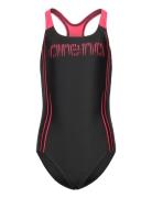 Arena Girl's Swimsuit Swim Pro Back Graphic Black-Fluo R Svart