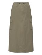 Mango Midi-Skirt With Cargo Pockets Khaki Green
