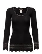 Rosemunde Silk T-Shirt W/ Lace Svart