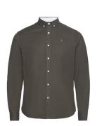 Clean Cut Copenhagen Oxford Stretch Plain L/S Khaki Green