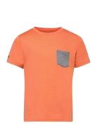 Bergans Myske Wool Youth Tee Navy Mel/Solidgrey 128 Orange