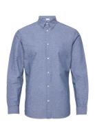 Selected Homme Slhslim-New Linen Shirt Ls Noos Blå