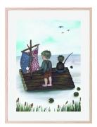 Poster Raft Fishing 30X40 Home Kids Decor Posters & Frames Posters Mul...