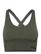 Hummel Hmlclea Seamless Sports Top Khaki Green