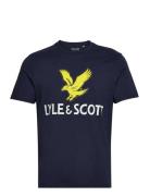 Lyle & Scott Printed T-Shirt Marinblå