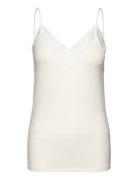 Selected Femme Slfmandy Rib Lace Singlet Noos Vit