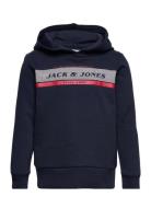 Jack & J S Jjalex Sweat Hood Jnr Marinblå