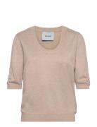 Minus Mspam Scoop Neck Knit T-Shirt Beige