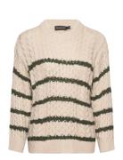 Soaked In Luxury Slfranna Stripe Pullover Beige