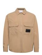 Calvin Klein Jeans Premium Essentials Zip Overshirt Beige