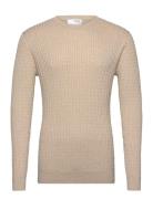 Selected Homme Slhberg Cable Crew Neck Noos Beige