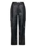 Selected Femme Slfkaisa Hw Leather Pant Svart