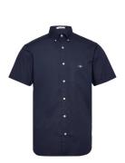 GANT Reg Classic Poplin Ss Shirt Marinblå