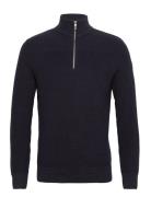 Tom Tailor Structured Knit Troyer Marinblå