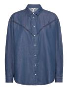 Object Objjoanna L/S Denim Shirt 130 Blå