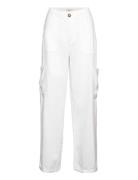 Gina Tricot Malika Linen Blend Cargo Trousers Vit