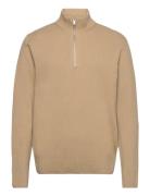 Lindbergh Half Zip Rib Knit Beige