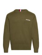 Tommy Hilfiger Monotype Chunky Cotton C Nk Khaki Green