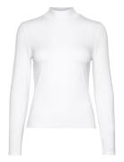 Calvin Klein Cotton Modal Ls Mock Neck Vit