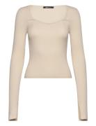 Gina Tricot Rib Knitted Top Beige