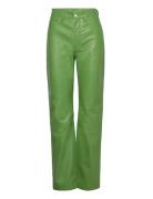 REMAIN Birger Christensen Leather Straight Pants Grön