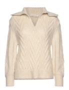 Tom Tailor Knit Pullover Troyer Beige