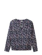 Tom Tailor Printed Longsleeve Blouse Blå