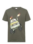 Lindex Top Ss Monster Truck Front Pri Khaki Green