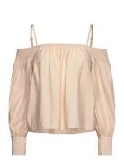 NORR Alyssa Off Shoulder Top Beige