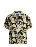 Jack & J S Jorluke Tampa Aop Shirt Ss Sn Svart